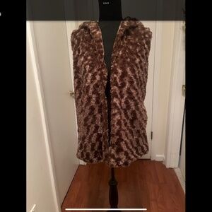 Faux fur brown vest